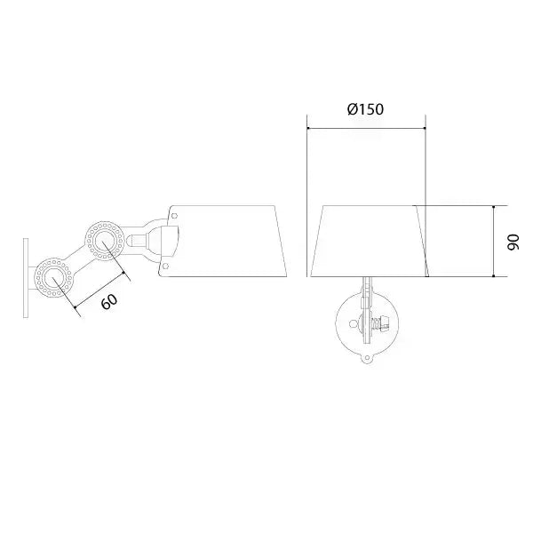B-Ware Tonone Wandleuchte Lampe Bolt Mini Grau Schlafzimmer E27 Edelstahl Industrie - 6011649259203