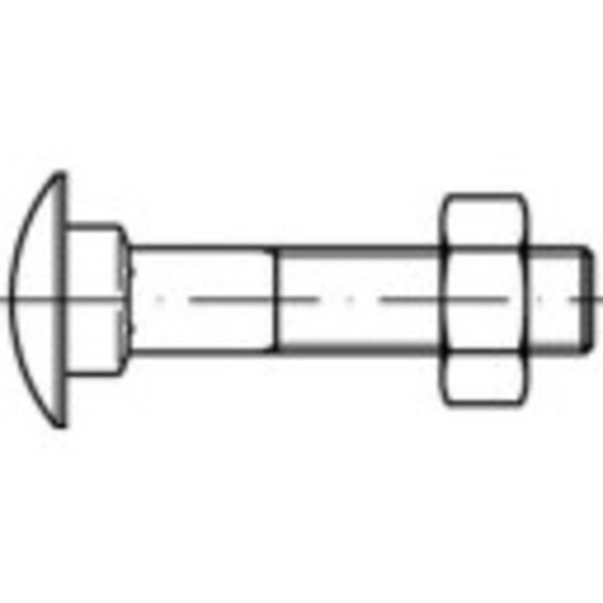 TOOLCRAFT Flachrundschraube Schraube M12 65mm Außensechskant Stahl 50 Stück - 4053199053803