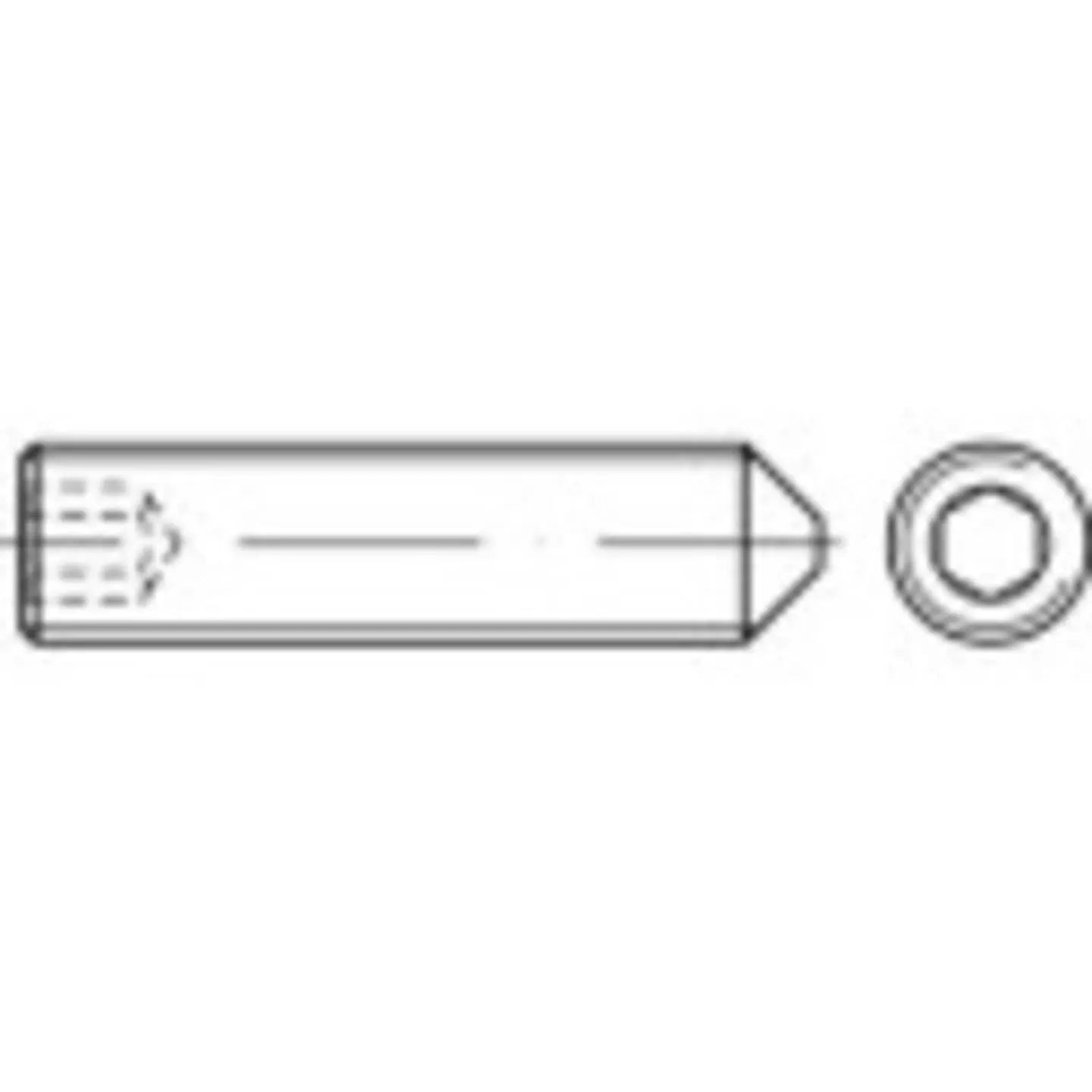 B-Ware Toolcraft Madenschraube Gewindestift Stahl M2 Innensechskant Spitze 200 Stück - 4053199103997