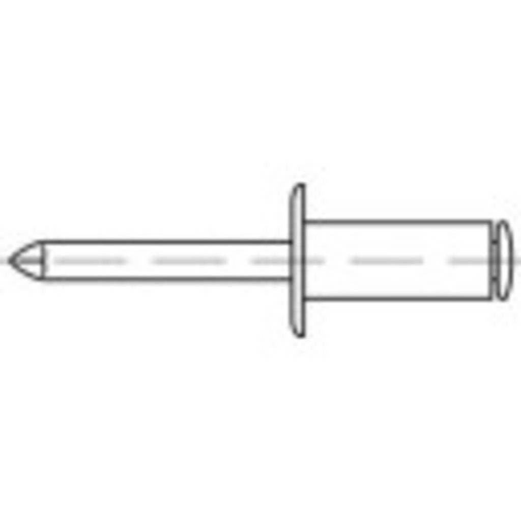 B-Ware Toolcraft 159981 Offene Blindniete 200 St. (ø X L) 6 Mm X 25 Mm Aluminium Stahl  - 4053199310357