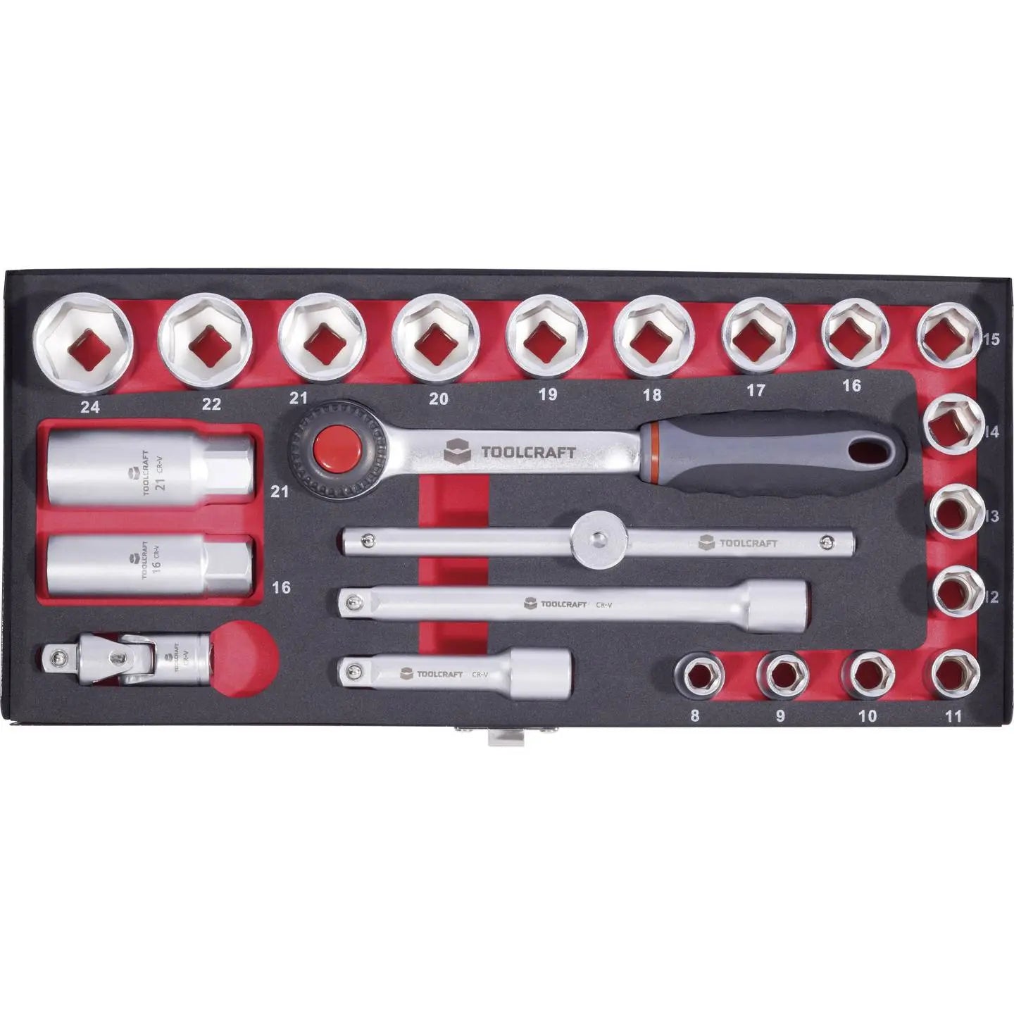 B-Ware Toolcraft Steckschlüsselsatz Chrom Vanadium Stahl Metrisch Werkstatt Set - 4016138689679