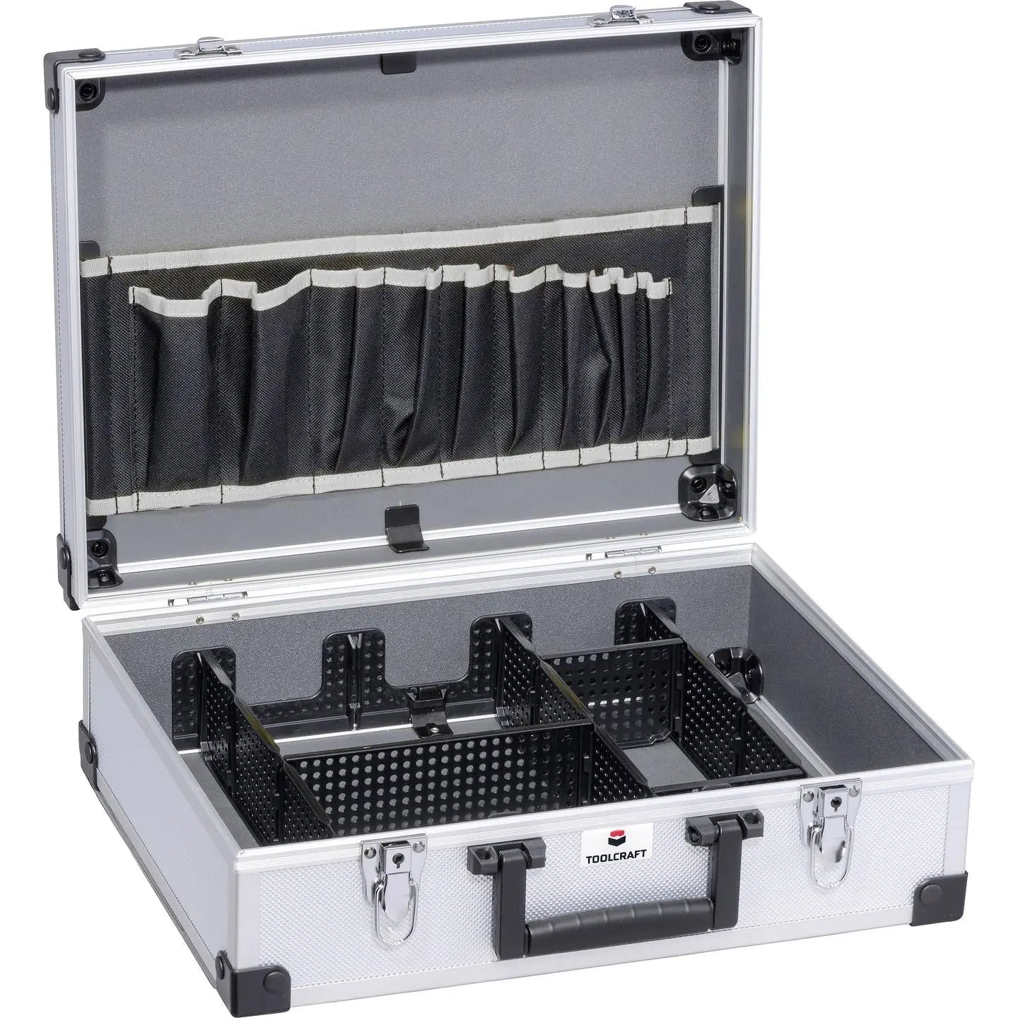 B-Ware Toolcraft Werkzeugkoffer Koffer Aluminium Rahmenkoffer Silber Fächereinteilung - 4053199544417