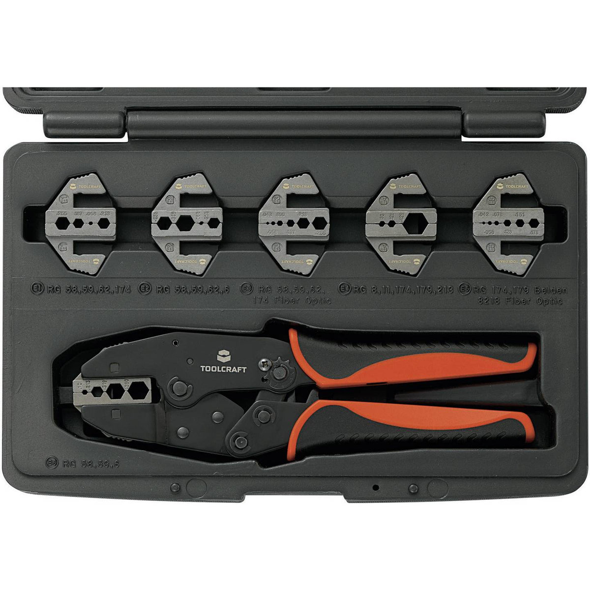 Toolcraft Crimpzange Koaxial-Steckverbinder Presszange Zange Quetschzange 7-tlg. - 4016138806625