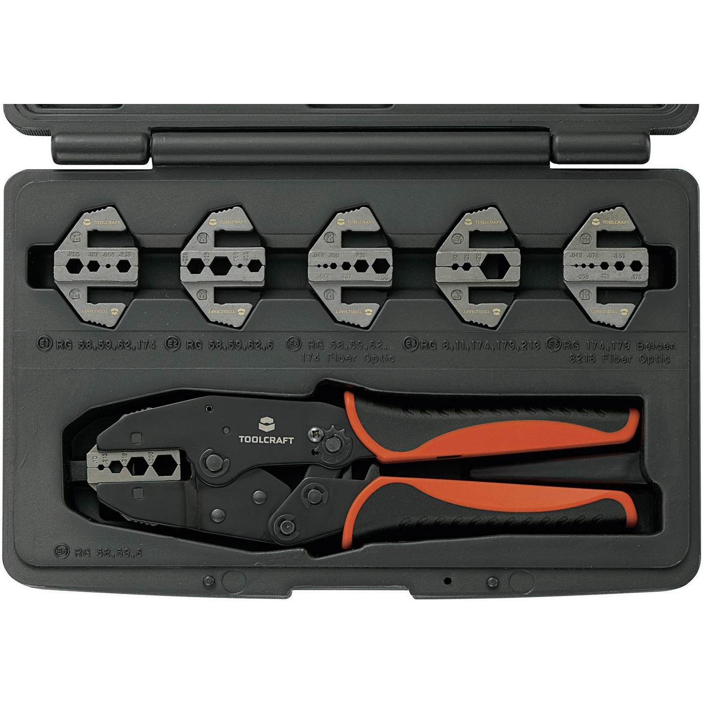 Toolcraft Crimpzange Koaxial Steckverbinder Presszange Zange Quetschzange 7 Tlg. B-Ware - 4016138806625