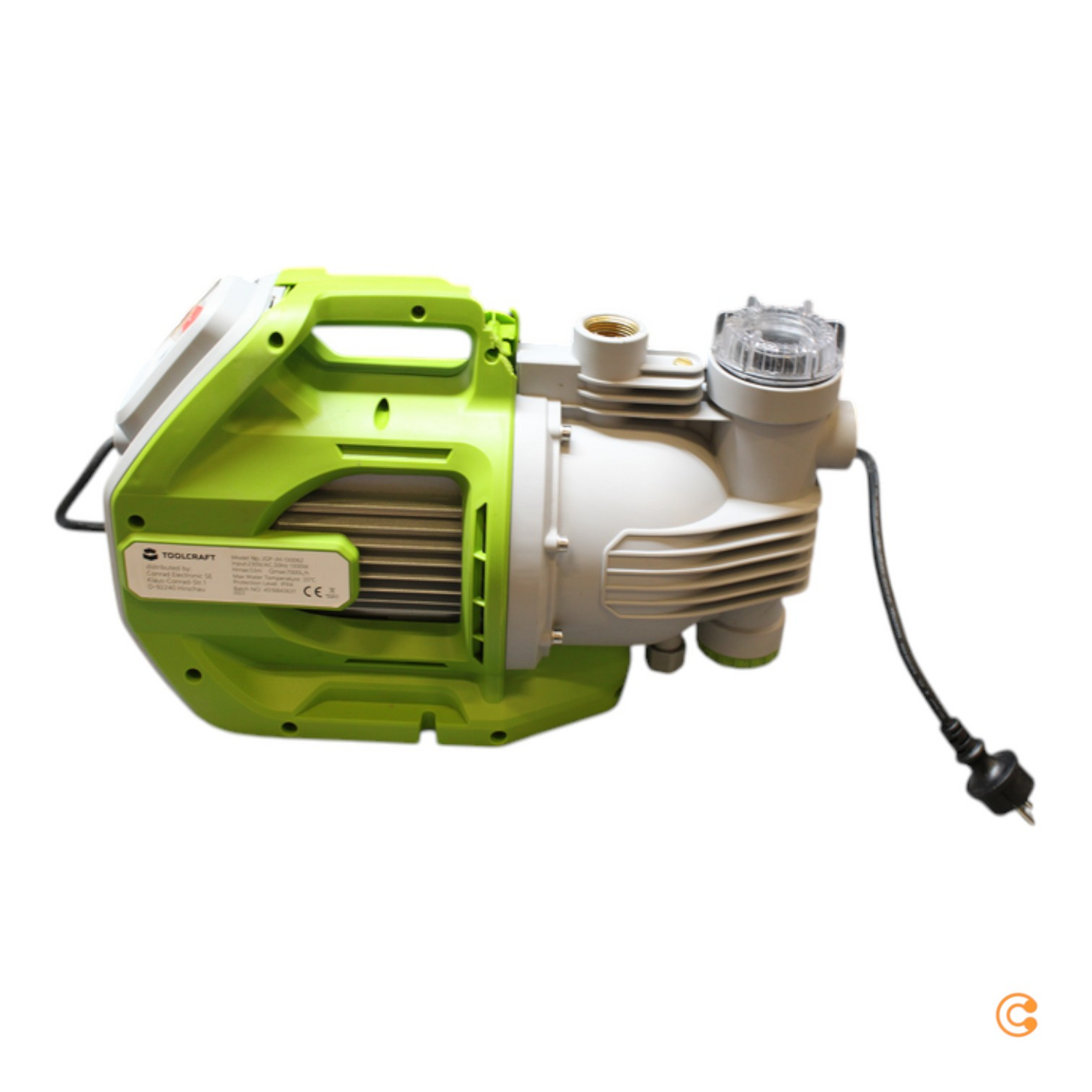 Toolcraft Gartenpumpe Gartenfilterpumpe Pumpe 7000 L/H 53 M Siehe Text/Foto B-Ware - 4064161310121