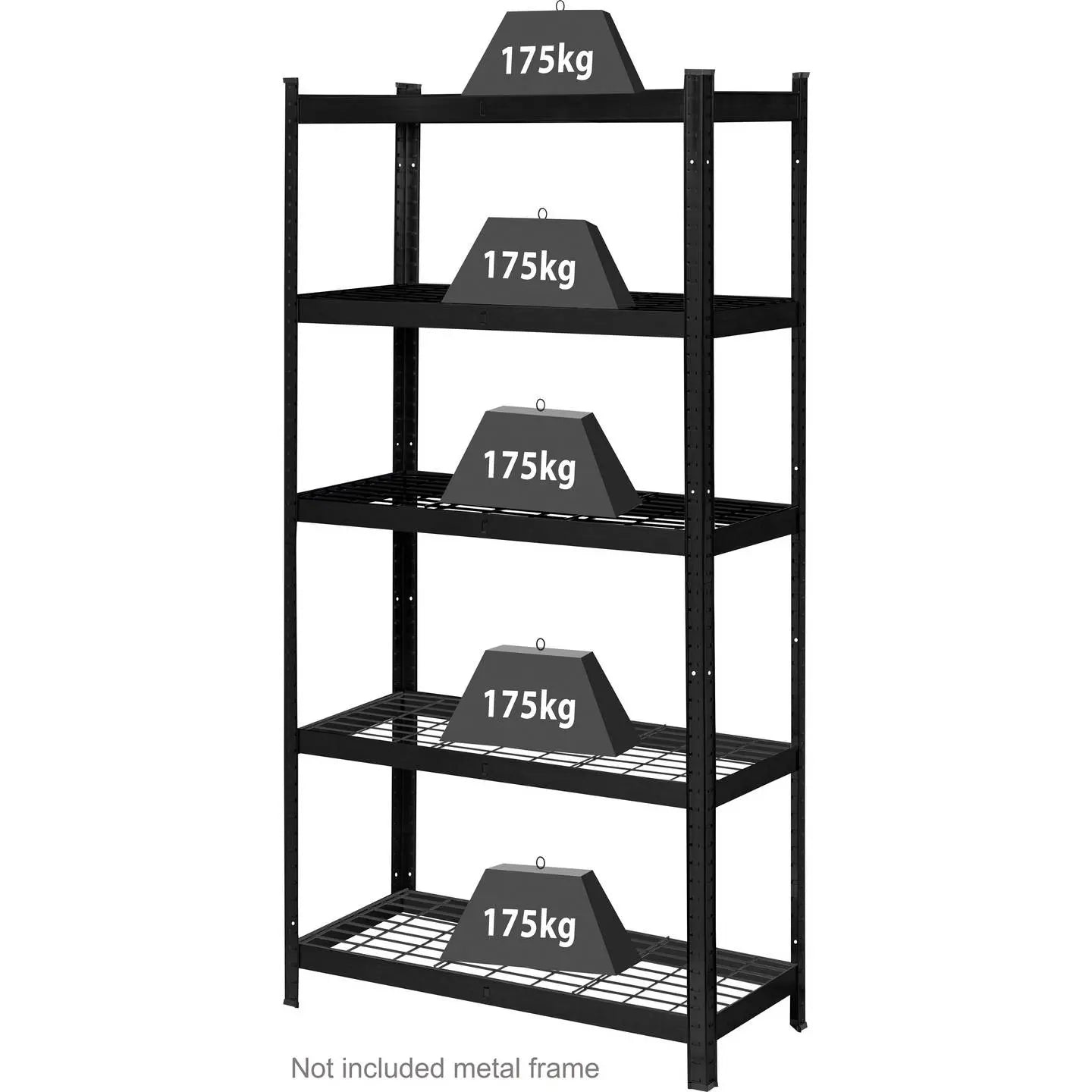 B-Ware Toolcraft Gitterrostboden Fachboden Regal Schwarz Schwerlast 5er Pack 2 Sets - 4064161472928