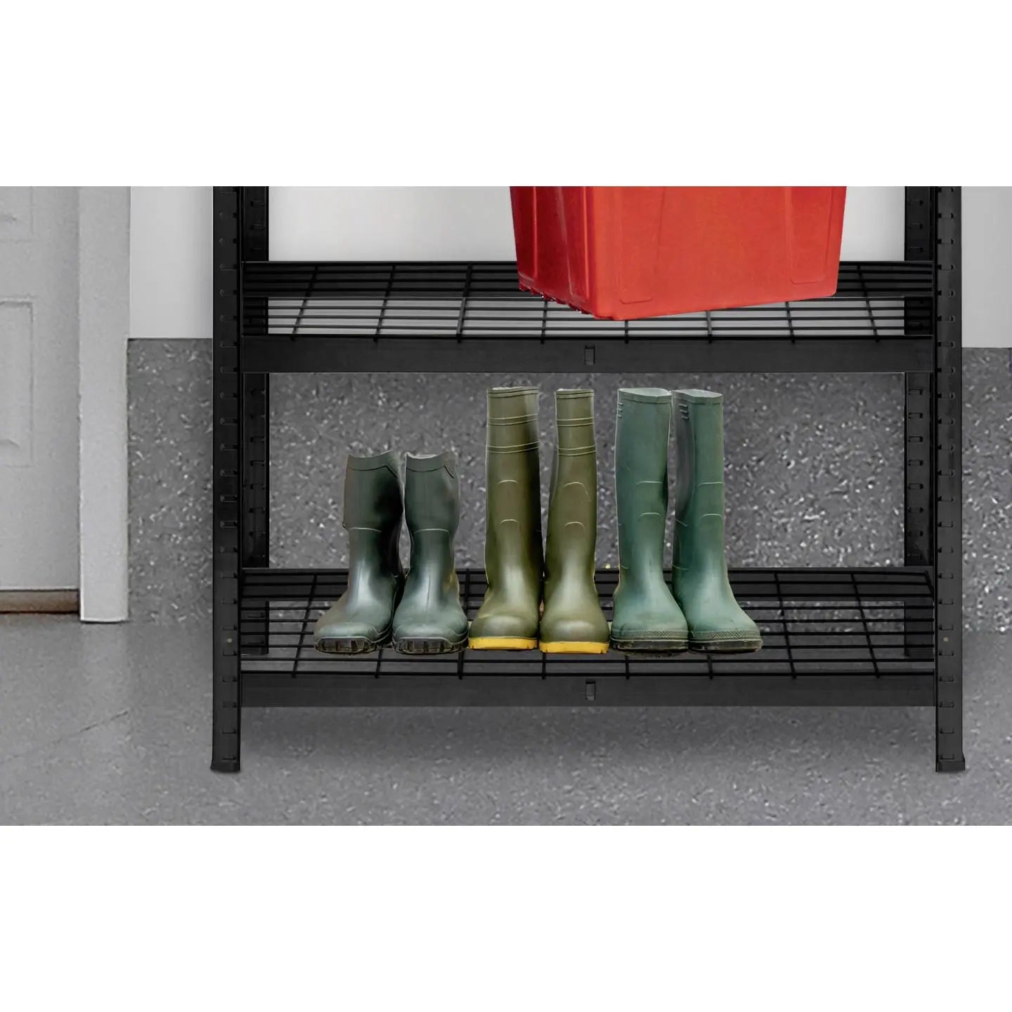 B-Ware Toolcraft Gitterrostboden Fachboden Regal Schwarz Schwerlast 5er Pack 2 Sets - 4064161472928
