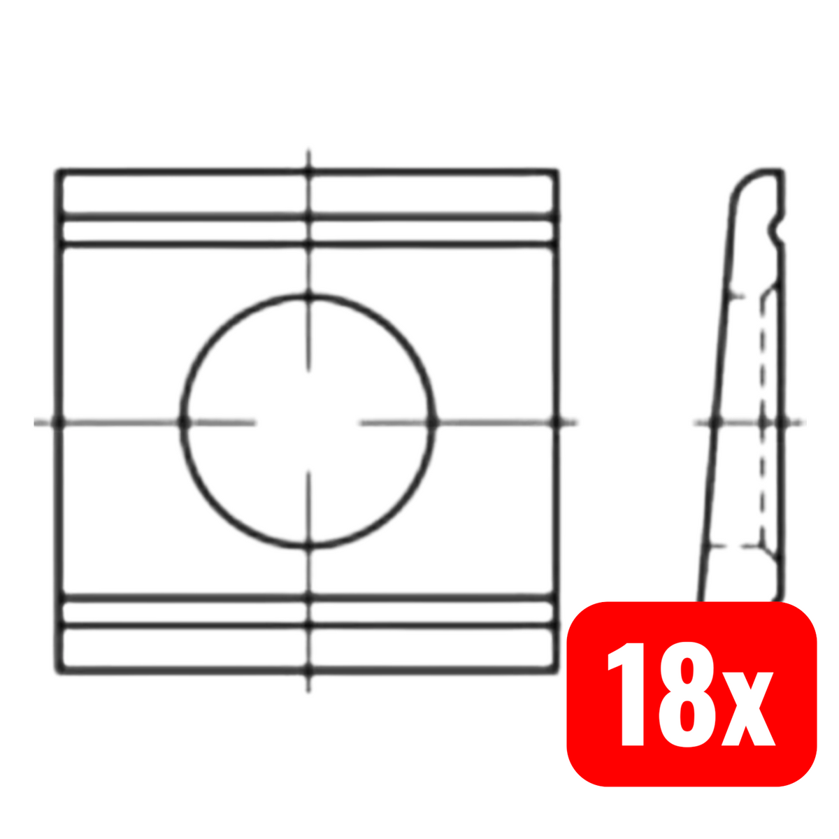 TOOLCRAFT Keilscheiben 139587 Scheiben 28 mm Stahl DIN6918 UProfil Bau 18 STÜCK - 4053199231287
