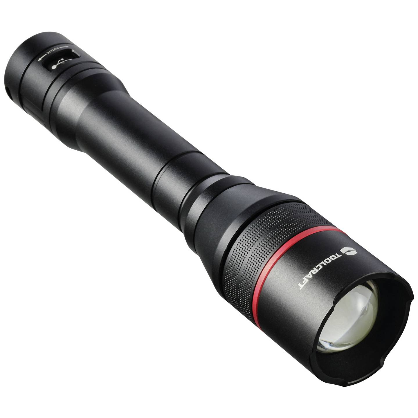 B-Ware Toolcraft Handlampe Taschenlampe Usb C Schwarz Rot Verstellbar Powerbank Led - 4064161293608