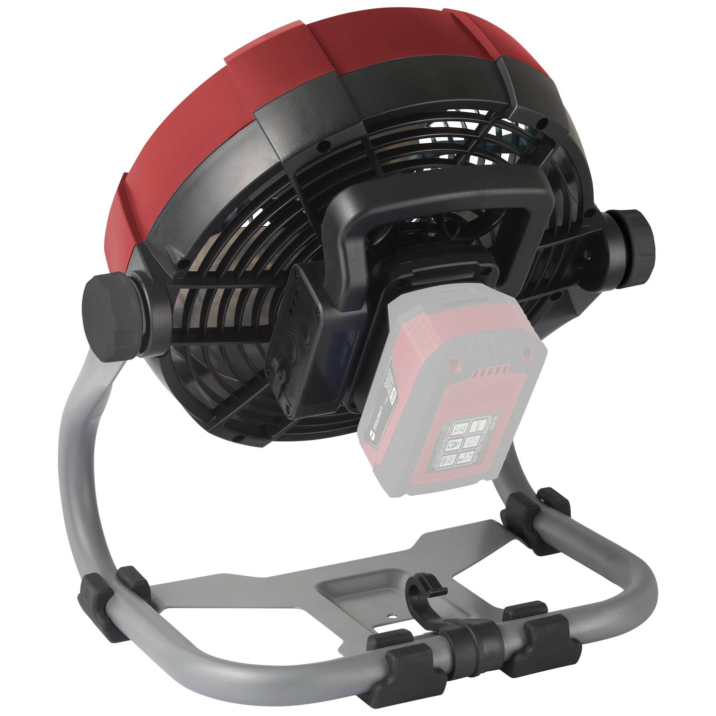 B-Ware Toolcraft Akku Ventilator Lüfter Led Kontrollleuchte Rot Grau Schwarz - 4064161196381