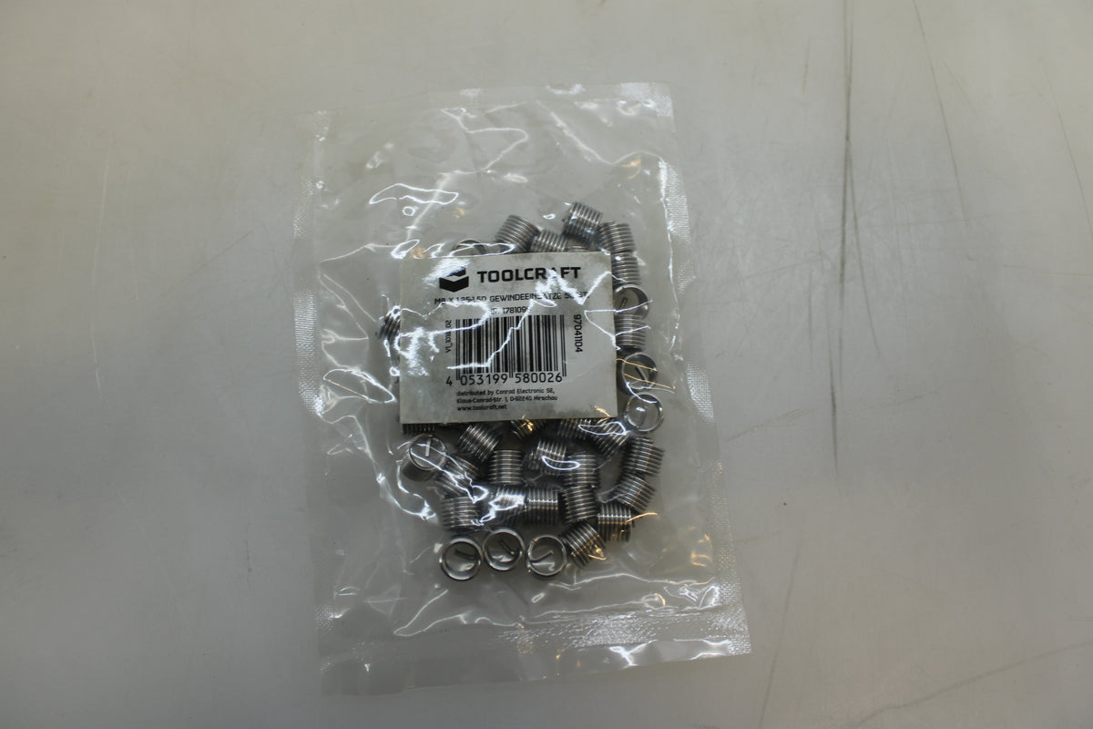 TOOLCRAFT TO-5343297 Gewindeeinsätze Gewindebuchsen M8 x 1.25 Edelstahl 92 SETS - 4053199580026