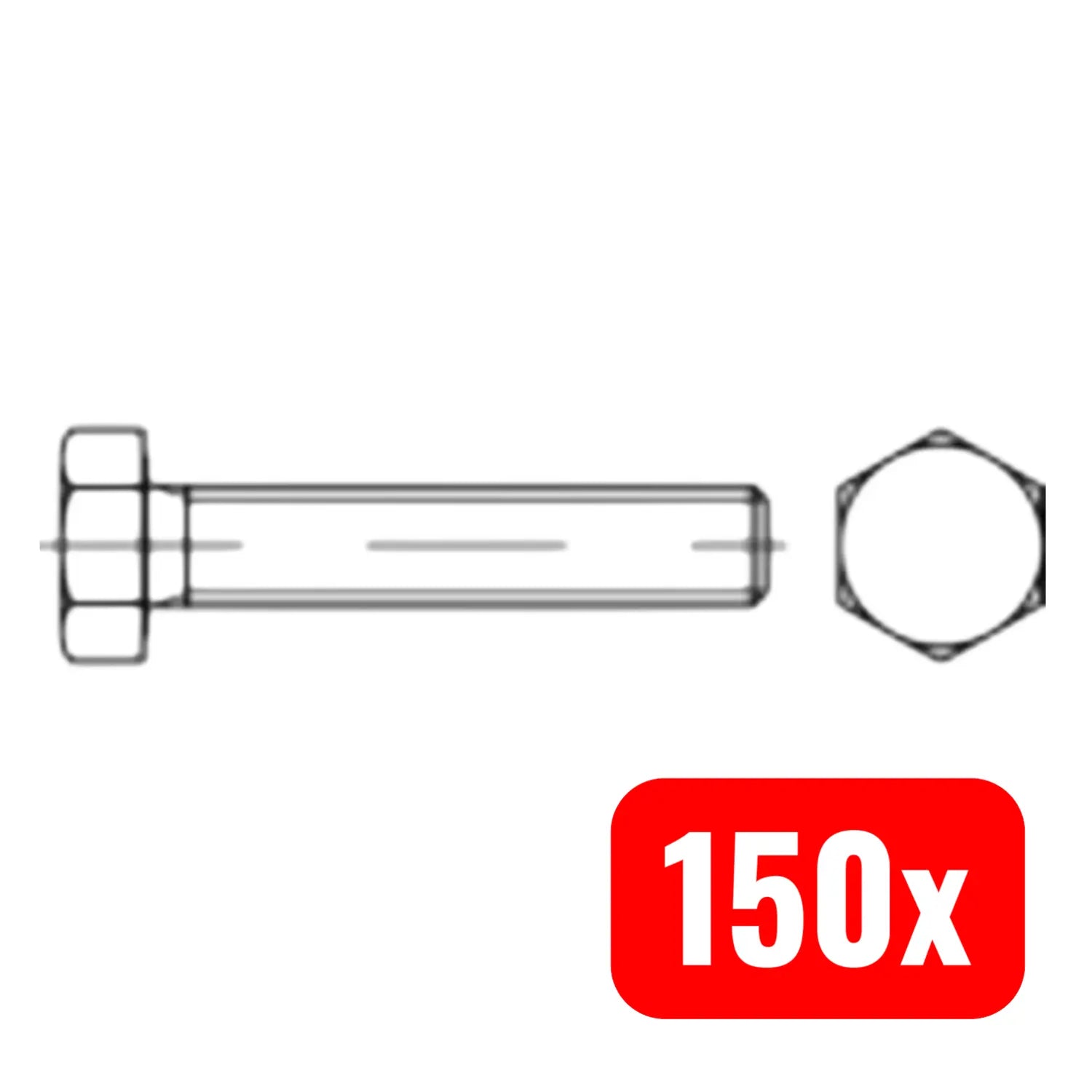 B-Ware Toolcraft Sechskantschraube Schraube M16 Edelstahl Außensechskant 50mm 150 Stück - 4053199616381