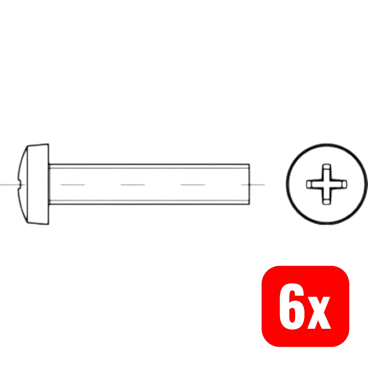 TOOLCRAFT Linsenzylinderschrauben Flachkopfschrauben M3 10mm Phillips 6 SETS - 4053199812349