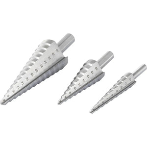 B-Ware Toolcraft Stufenbohrer Set Bohrer Hss Sortiment Metallbearbeitung 3 Teilig