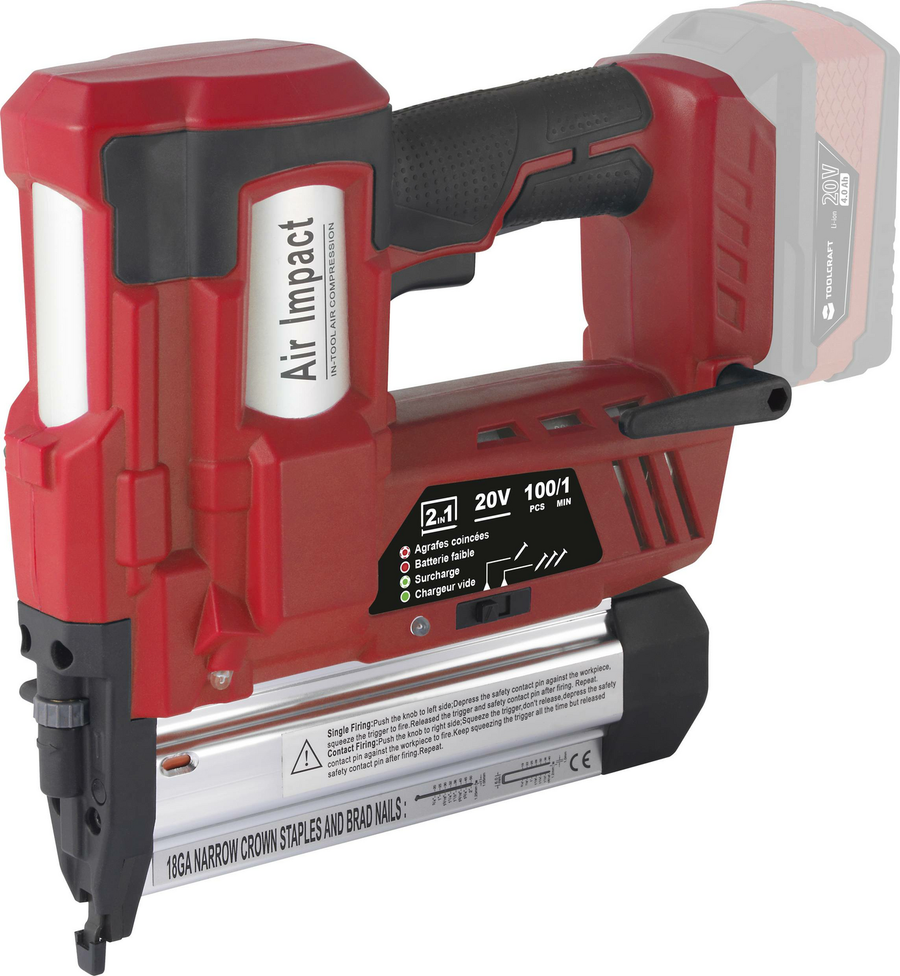 Toolcraft Akku Nagler Kabellose Nagelpistole Inkl Akku Lampe Ohne Akku Ladegerät B-Ware - 4064161194745