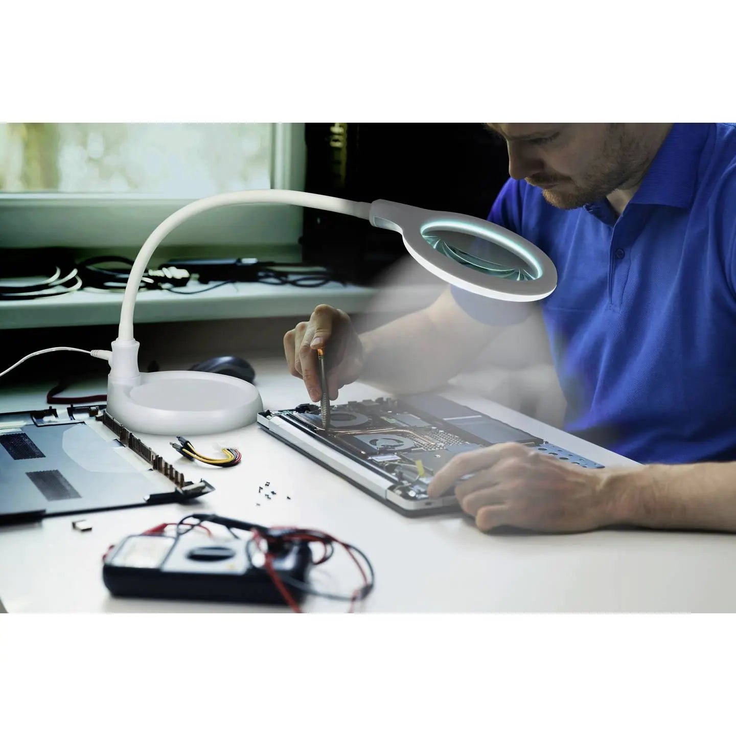 B-Ware Toolcraft Lupenleuchte Lupenlampe Led Tischleuchte Schwanenhals Vergrößerung - 4064161318400
