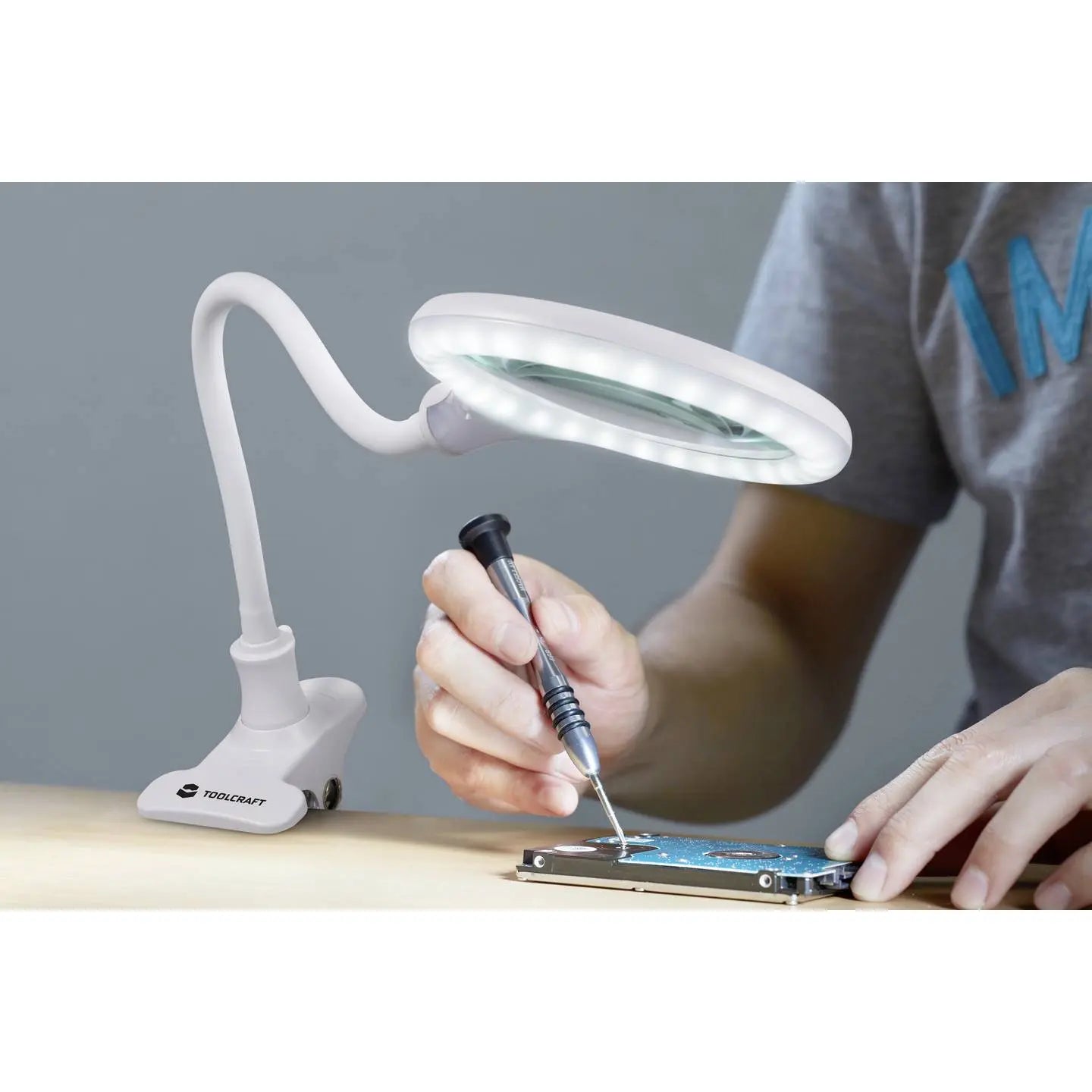 B-Ware Toolcraft Lupenleuchte Lupenlampe Led Tischleuchte Schwanenhals Vergrößerung - 4064161318400