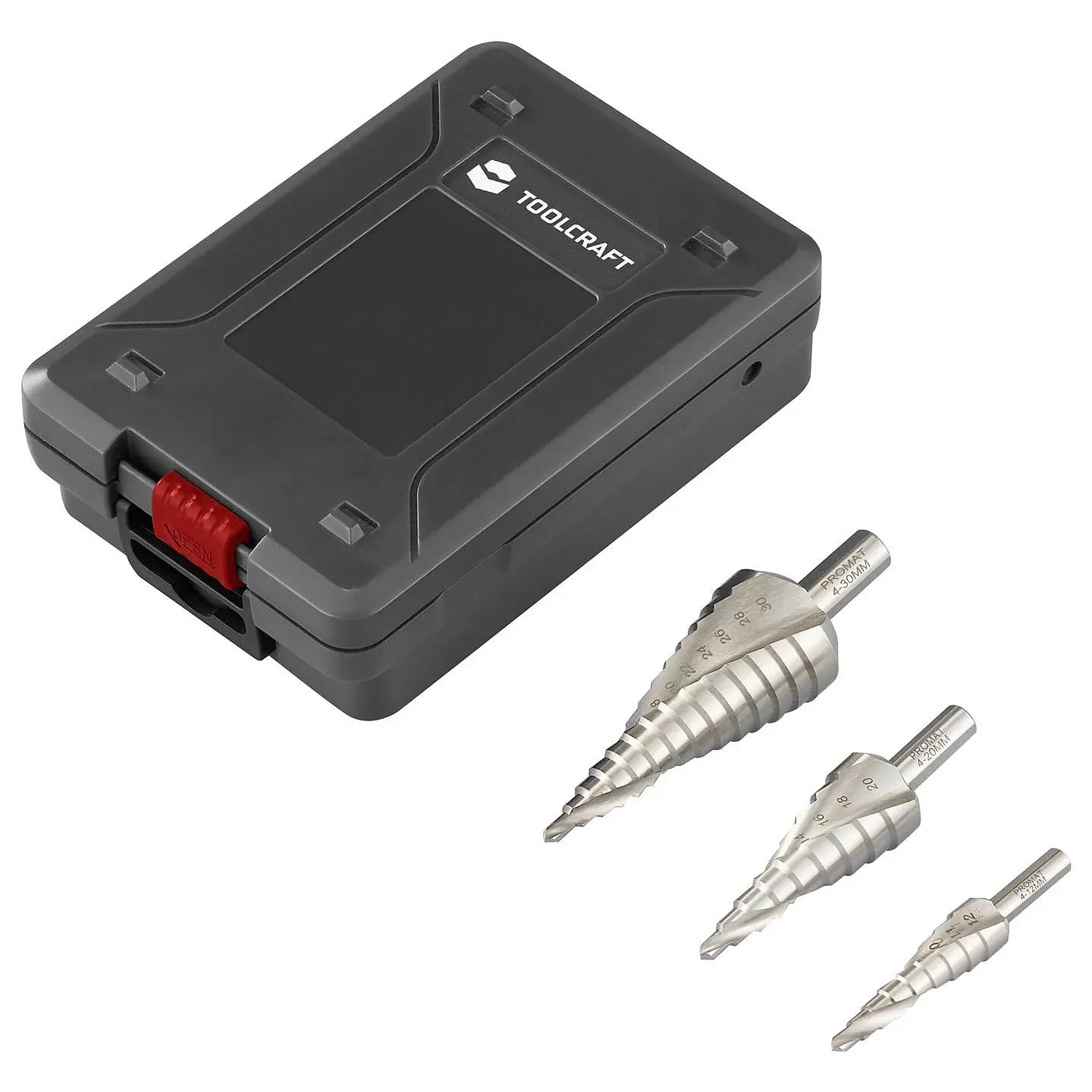 B-Ware Toolcraft Stufenbohrer Set Bohrer Spiralnut Aufbewahrungsbox Hss Metall - 4064161341064