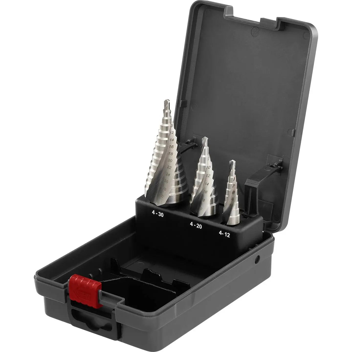B-Ware Toolcraft Stufenbohrer Set Bohrer Spiralnut Aufbewahrungsbox Hss Metall - 4064161341064