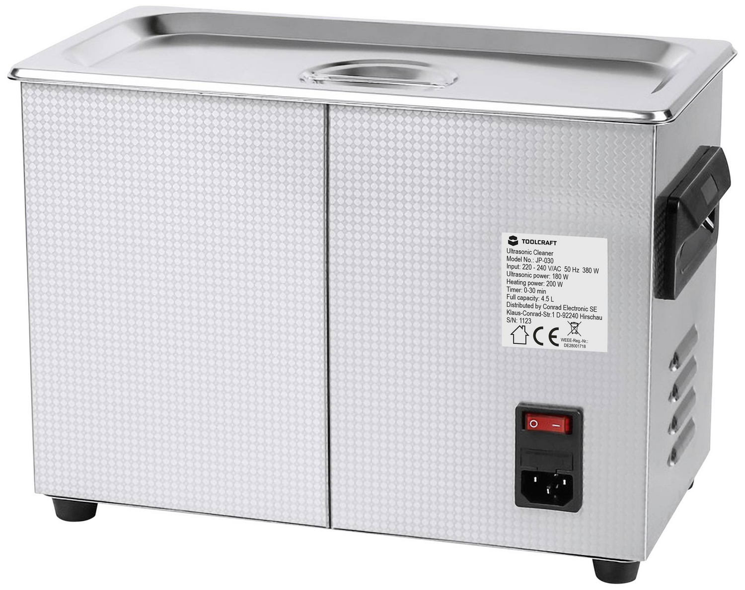 B-Ware Toolcraft Usc 450 Ultraschallreiniger Schmuck Werkstatt Bürobedarf 380 W 4.5 L - 4064161294124