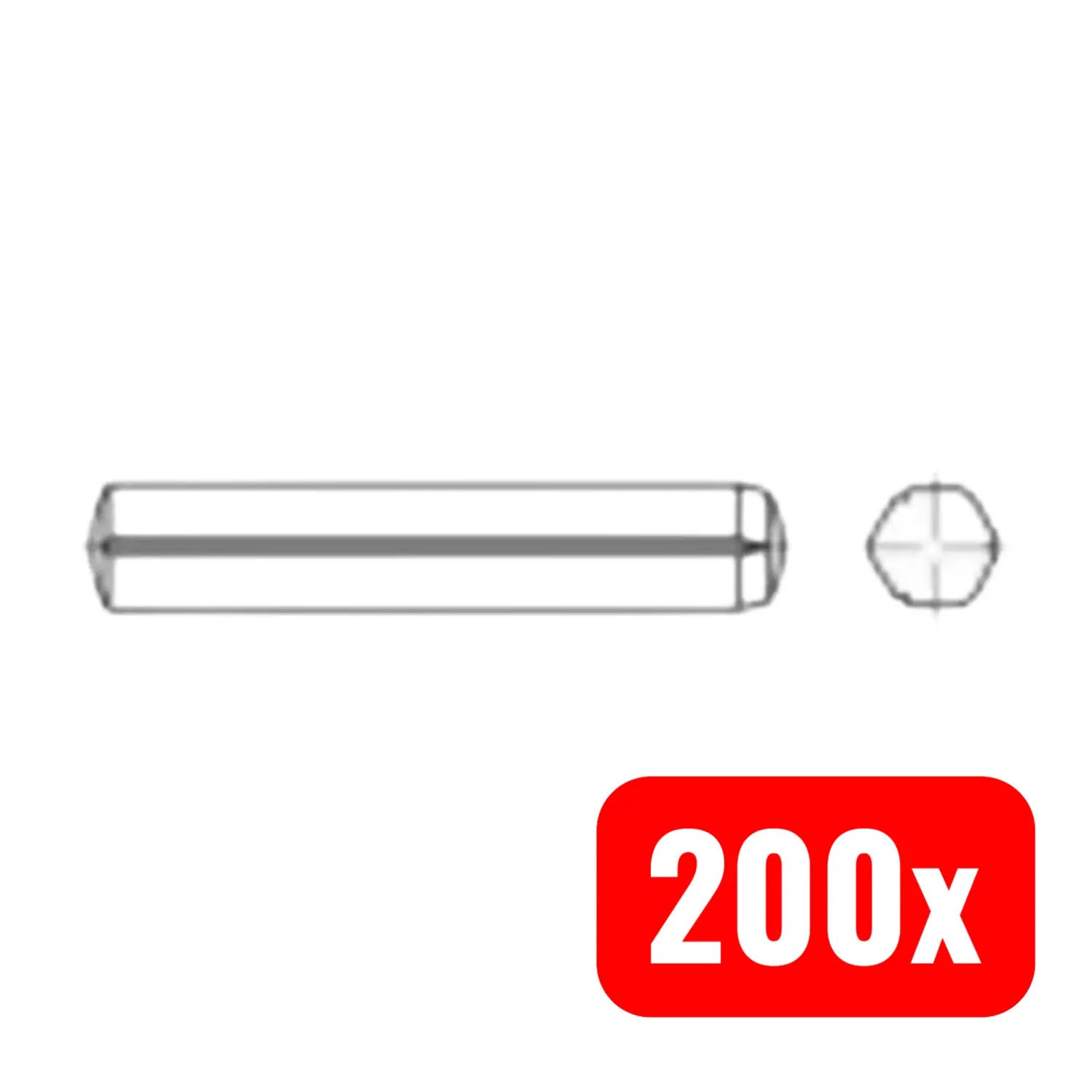 B-Ware Toolcraft Zylinderkerbstift Stift Stahl Din 1473 Stift 3 Mm 32 Mm 200 Stück - 4053199202348