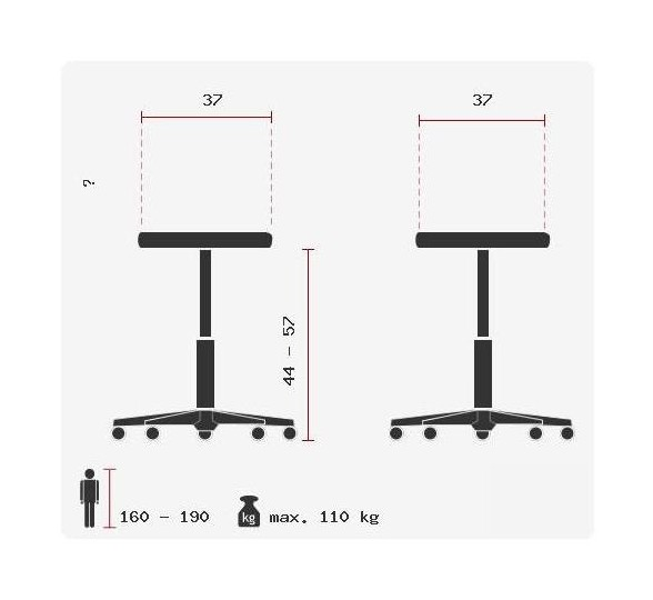 B-Ware Topstar Hocker Wellnessstuhl Sitness Bob Standfußring Sitz Chrom / Blau - 4014296327457