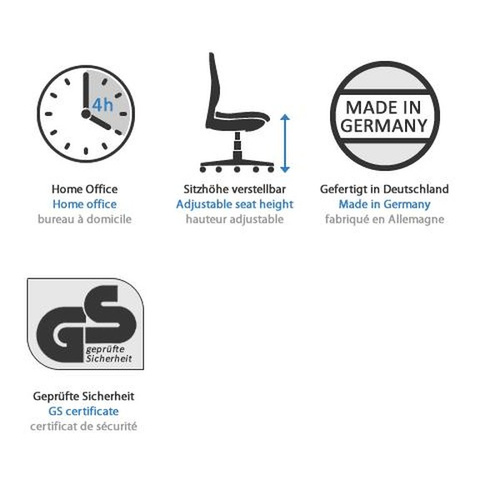 B-Ware Topstar Hocker Wellnessstuhl Sitness Bob Standfußring Sitz Chrom / Blau - 4014296327457