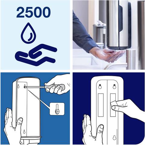 Tork Seifenspender Hygienespender Desinfektionsmittel Sensor Edelstahl 460009 - 7322540782318