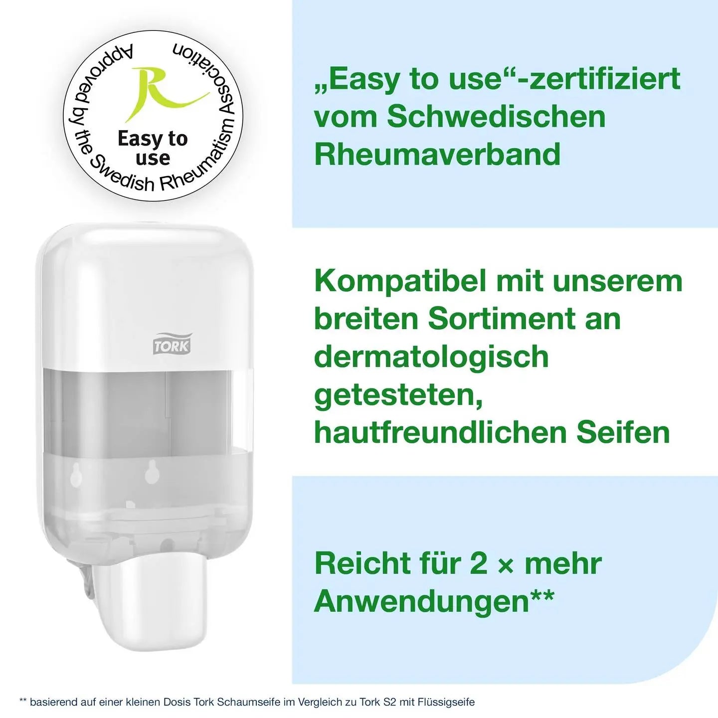 B-Ware Tork Seifenspender Spender Mini S5 Weiß Kunststoff Wandmontage Flüssigseife Gel