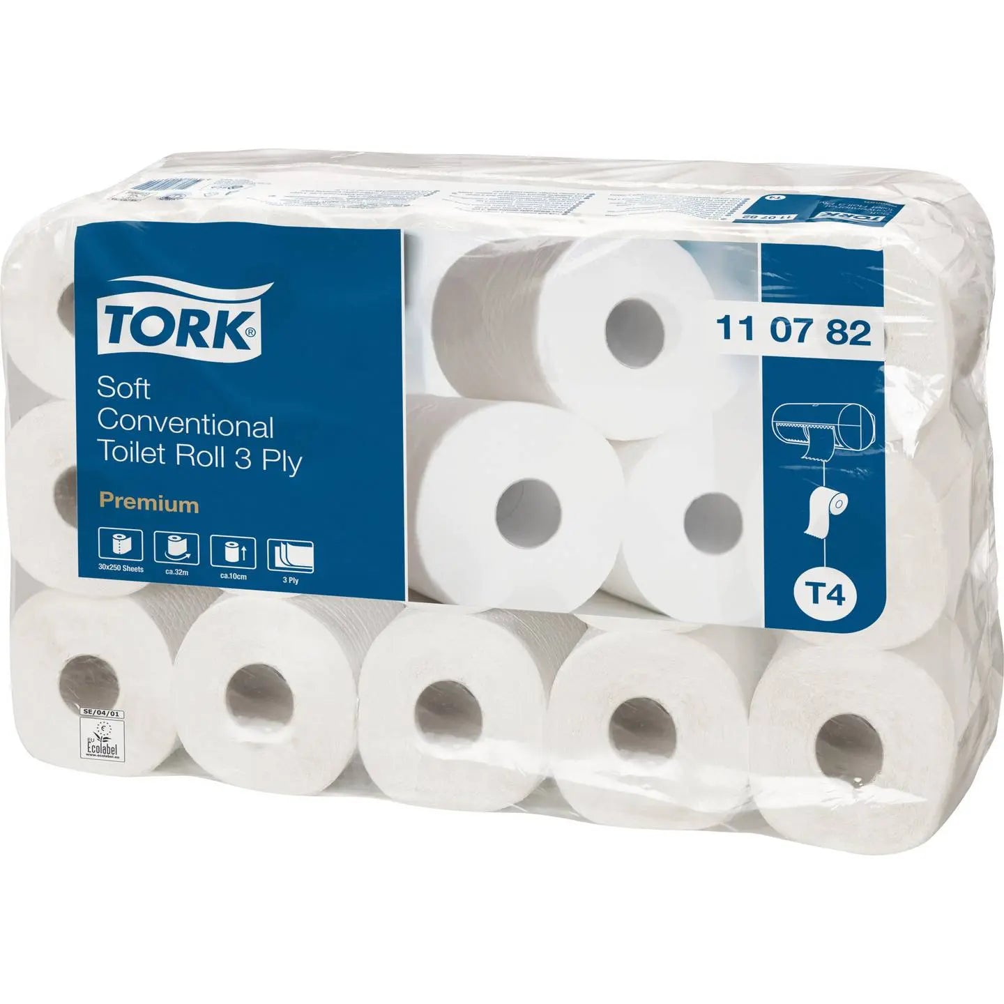 B-Ware Tork Toilettenpapier Klopapier Recyclingpapier 30 Rollen Lorbeerblatt Design - 7310791048444
