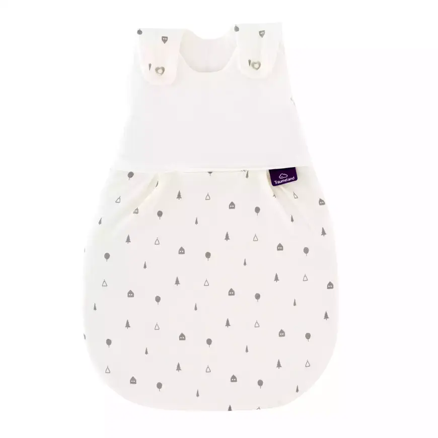Träumeland Schlafsack Baby Schlafbeutel Liebmich Zuhause Grau Größe 68 74 B-Ware - 9120088886516