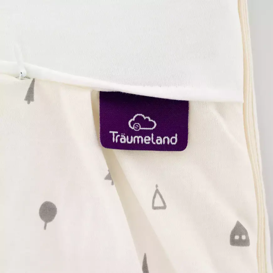 Träumeland Schlafsack Baby Schlafbeutel Liebmich Zuhause Grau Größe 68 74 B-Ware - 9120088886516