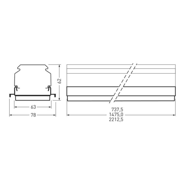 B-Ware Trilux Led Geräteträger Lichtbandsystem 1474mm 4000 K E Line Weiß 7651 Lw  - 4018242459780