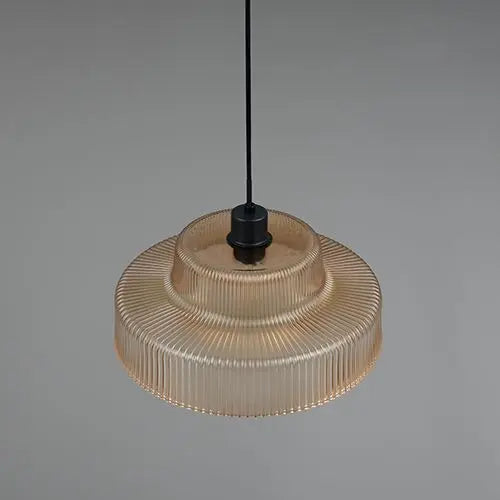 B-Ware Trio Pendelleuchte Hängeleuchte Abella Glas Lampe Golden Bernsteinglas - 4017807682021