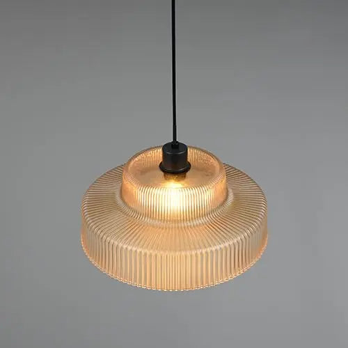 B-Ware Trio Pendelleuchte Hängeleuchte Abella Glas Lampe Golden Bernsteinglas - 4017807682021