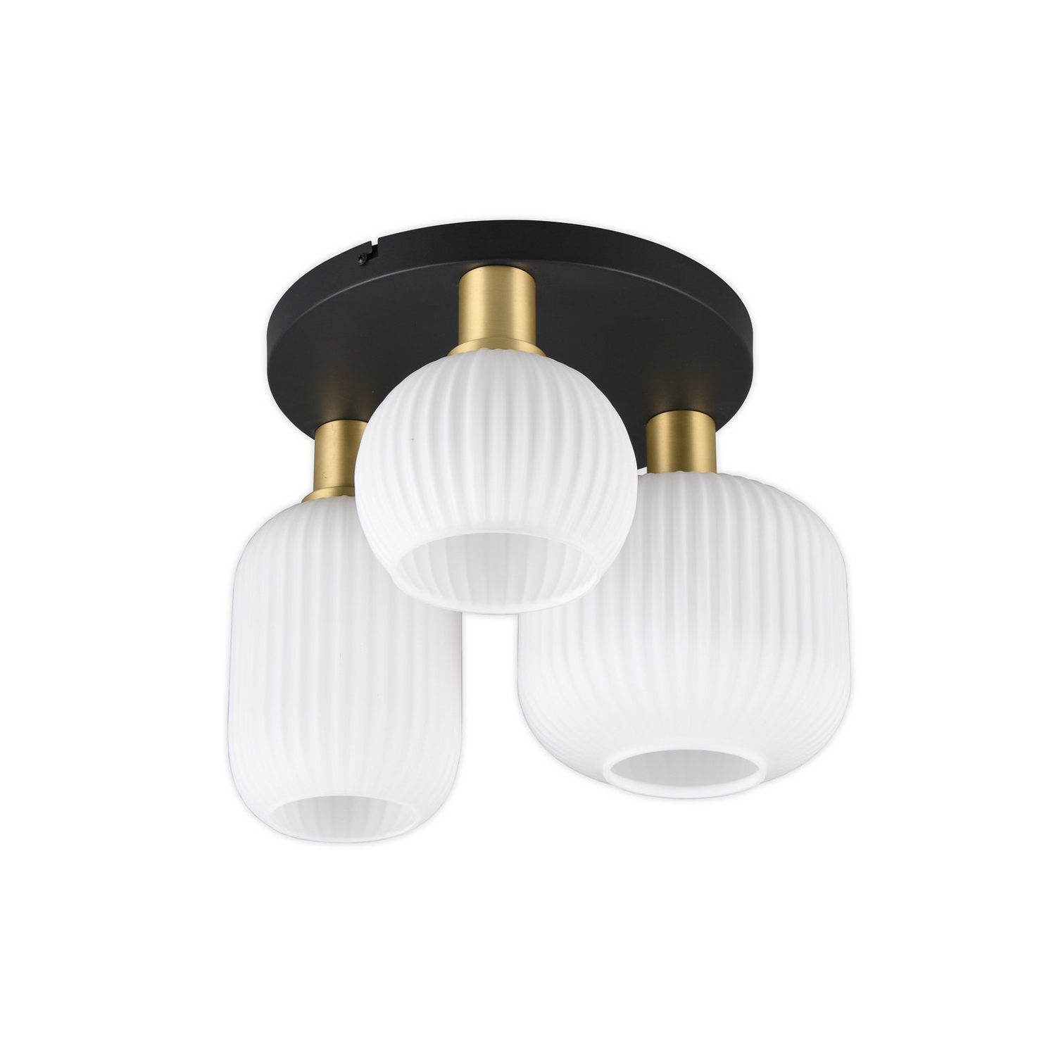Trio Lighting Deckenleuchte Lampe Diva Weiß Messingfarben Glas Metall Leuchte B-Ware - 4017807614541