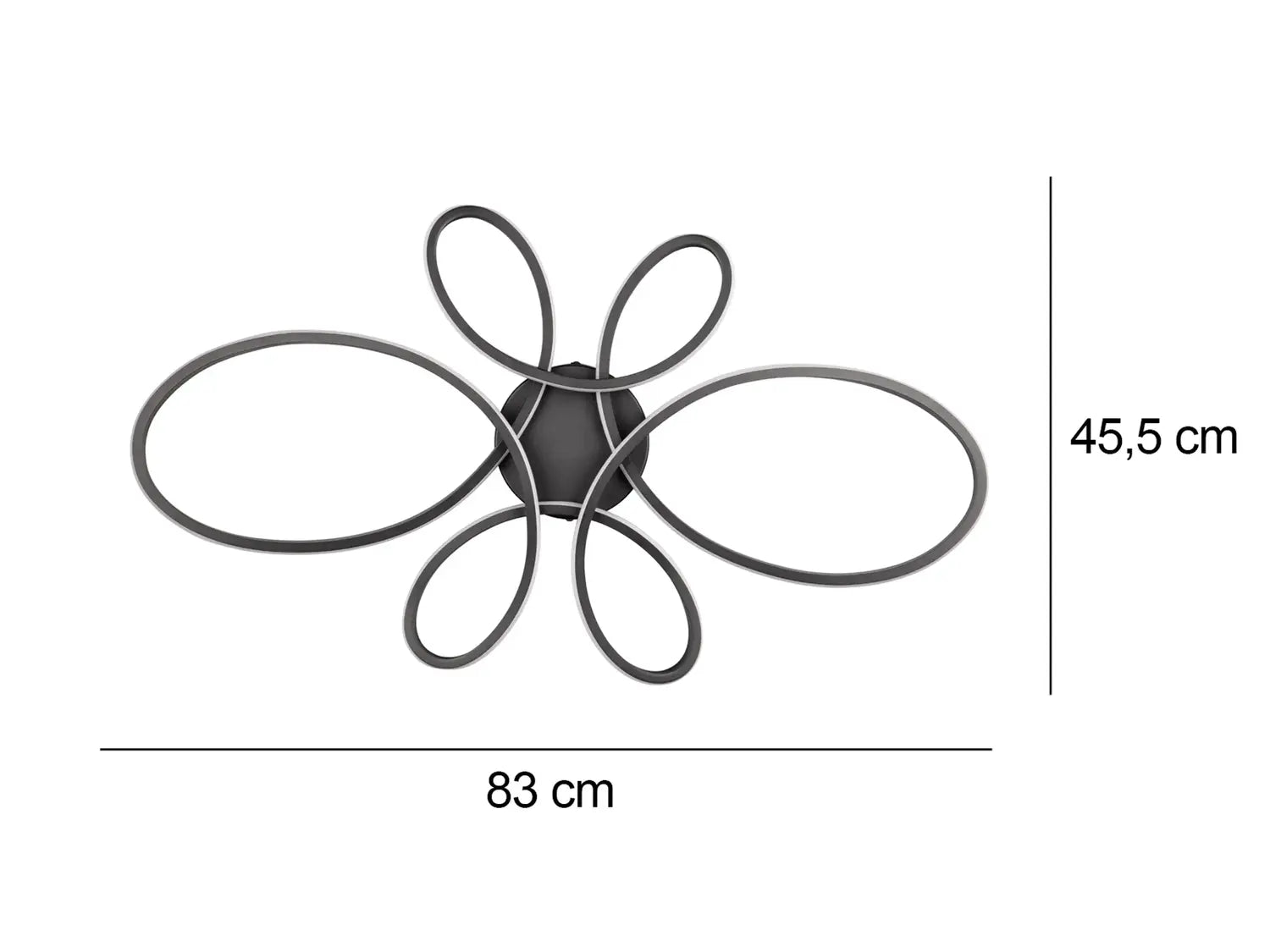 B-Ware Trio Lighting Deckenleuchte Lampe Led Fly Schwarz Matt Geschwungen Dimmbar Mo559 - 4017807600865