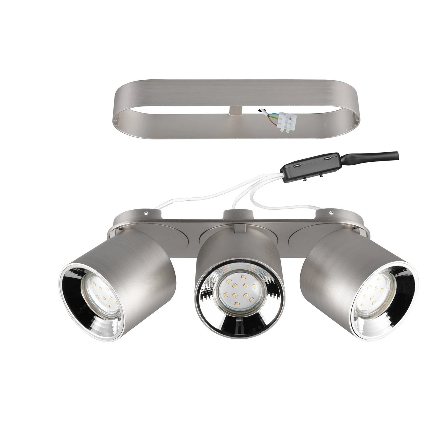 B-Ware Trio Lighting Deckenstrahler Guayana Gu10 Dreiflammig Nickel Deckenlampe Lampe - 4017807574005