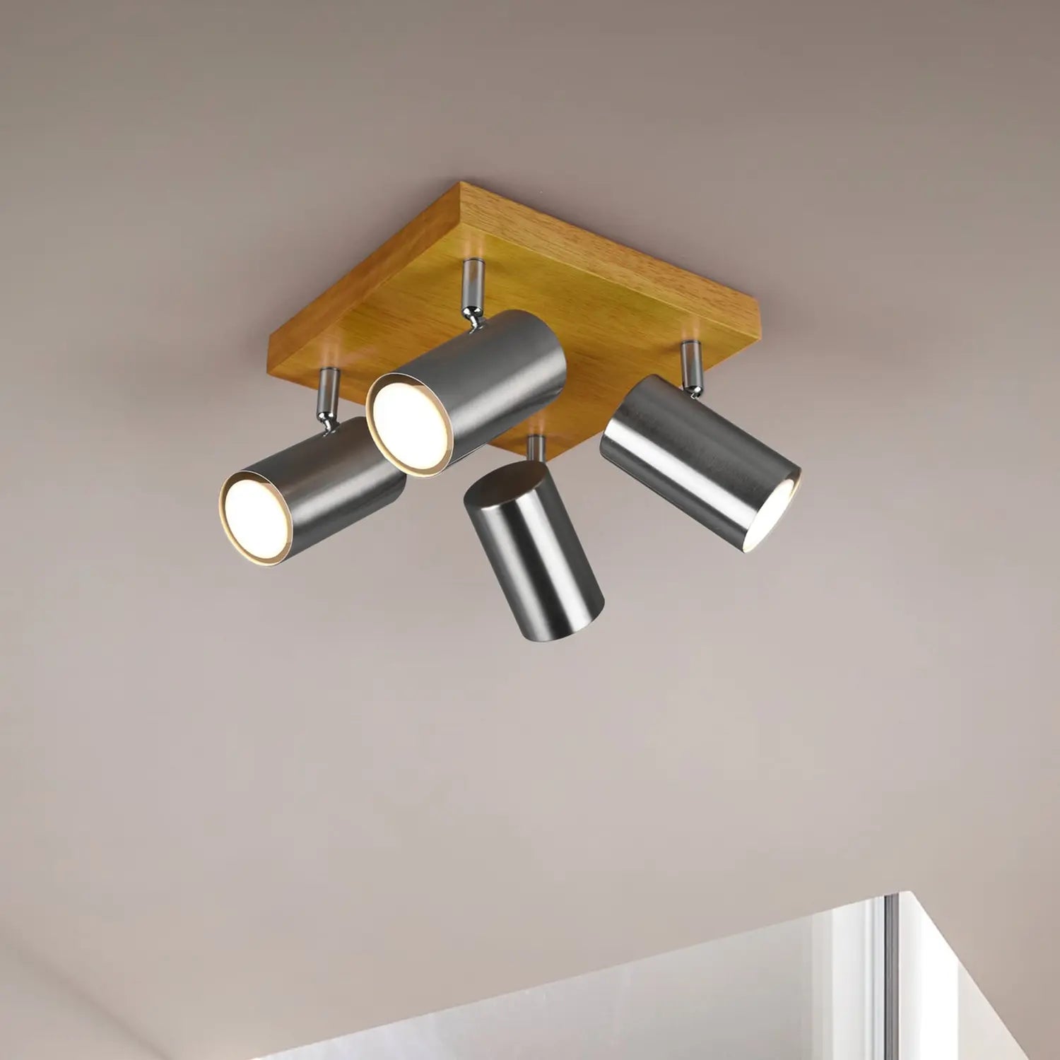 B-Ware Trio Lighting Deckenstrahler Deckenspot Marley Nickel Matt Strahler Esszimmer - 4017807488036