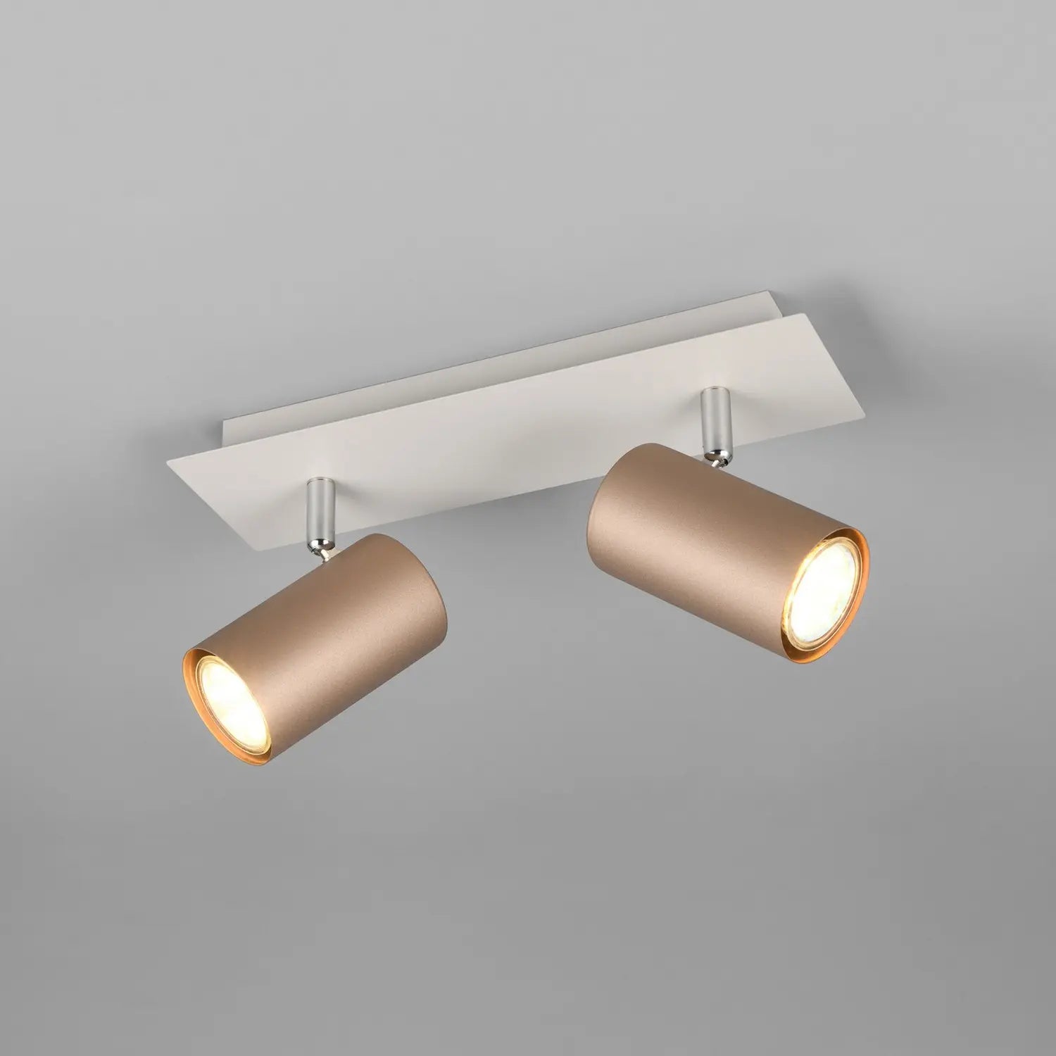 B-Ware Trio Lighting Deckenstrahler Spot Strahler Marley Braun Hellgrau Metall 2 Flg