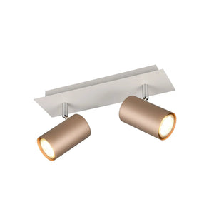 B-Ware Trio Lighting Deckenstrahler Spot Strahler Marley Braun Hellgrau Metall 2 Flg