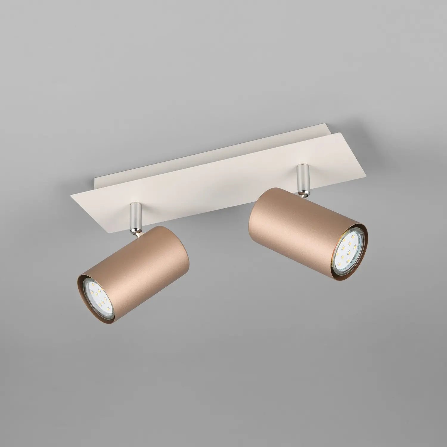 B-Ware Trio Lighting Deckenstrahler Spot Strahler Marley Braun Hellgrau Metall 2 Flg