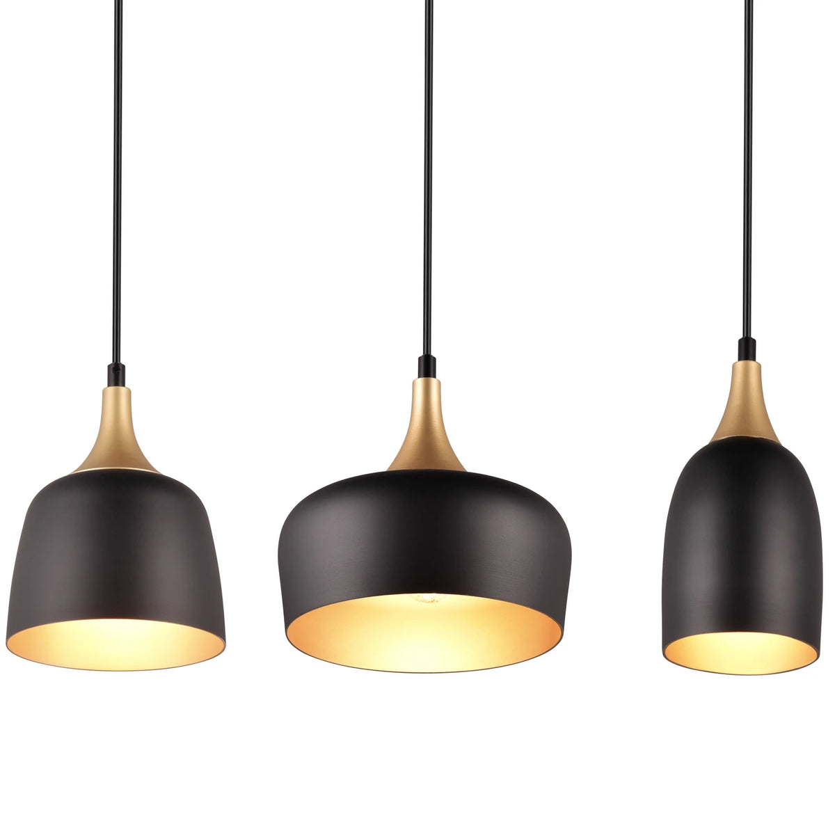 Trio Lighting Hängeleuchte Pendelleuchte Chiraz schwarz gold Metall dreiflammig - 4017807566826