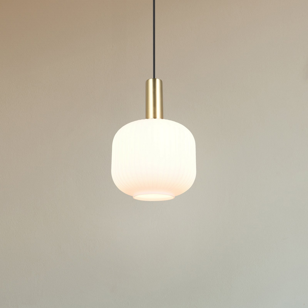 Trio Lighting Hängeleuchte Pendelleuchte Diva Messingfarben Opal Metall Glas E27 B-Ware - 4017807614497
