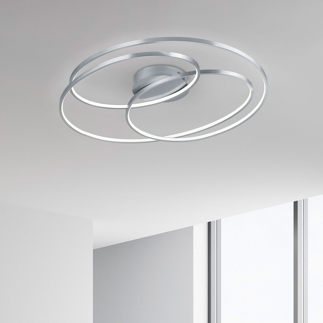 Trio Lighting Led Deckenlampe Leuchte Gale Deckenleuchte 80cm Nickel Matt B-Ware