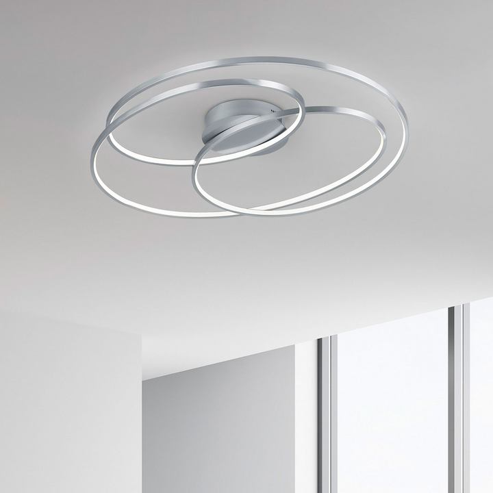Trio Lighting Led Deckenlampe Leuchte Gale Deckenleuchte 80cm Nickel Matt B-Ware