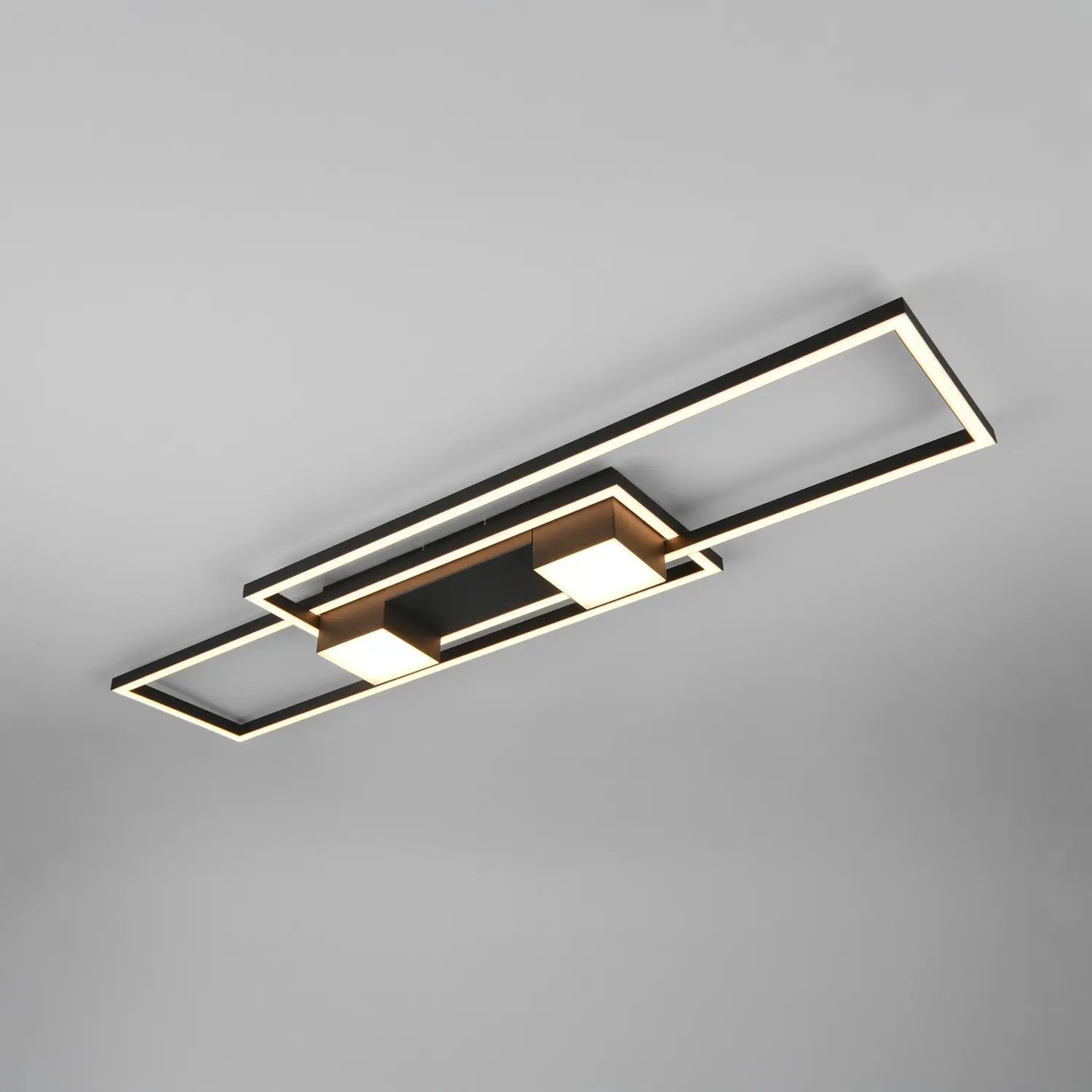 B-Ware Trio Deckenleuchte Deckenlampe Led Albany Fernbedienung Schwarz Aluminium - 4017807610291