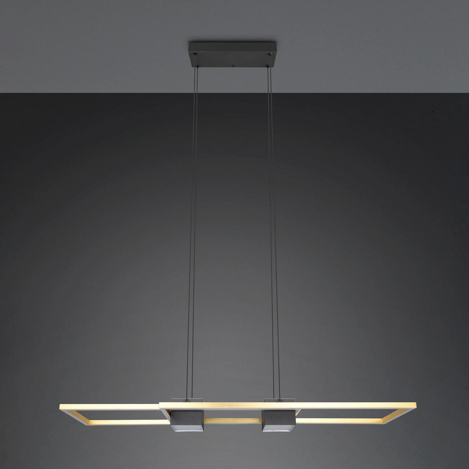 Trio Lighting Led Hängelampe Albany Schwarz Gold 100 X 28 Cm Alu Cct Lampe Spot B-Ware