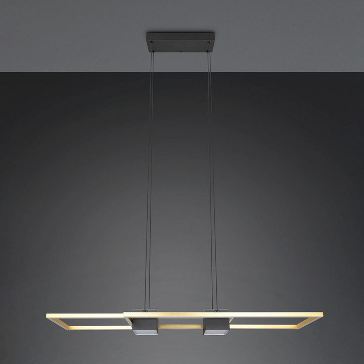 Trio Lighting Led Hängelampe Albany Schwarz Gold 100 X 28 Cm Alu Cct Lampe Spot B-Ware