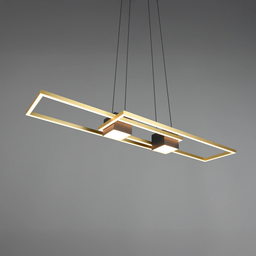 Trio Lighting Led Hängelampe Albany Schwarz Gold 100 X 28 Cm Alu Cct Lampe Spot B-Ware